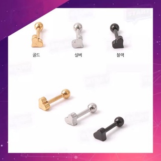 ✅ จิวหู หัวใจ ต่างหู ตุ้มหู งานพรีเมี่ยม นำเข้าจากเกาหลี ประดับคริสตัล ก้าน 1.2 mm สินค้าจริงสวยงามมาก ใส่ได้ทั้งหูบนหรื