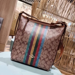 Coach  VAL DUFFLE IN SIGNATURE CANVAS WITH STRIPE (COACH C5641)