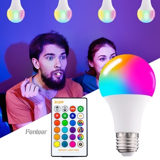 [Fenteer] หลอดไฟ Rgb Led เปลี่ยนสีได้ควบคุมด้วยรีโมทสําหรับห้องนอนห้องนั่งเล่นห้องนอนบ้านห้องนอนห้องนั่งเล่น