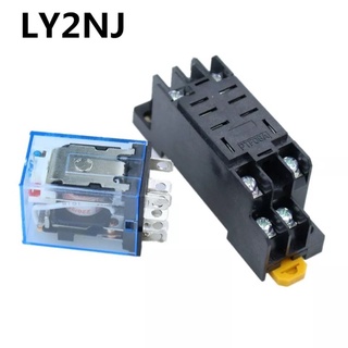 ได้ทั้งชุด ชุดรีเลย์ LY2NJ 12vdc 24vdc 220V AC Coil รีเลย์ 8 Pins 10A 240VAC LY2 HH62P JQX-13F PTF08A ฐานซ็อกเก็ต