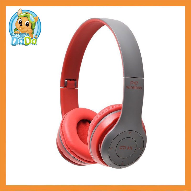 สีแดง หูฟังบลูทูธ P47 เสียงดี Wireless Bluetooth Stereo Headset หูฟังบลูธูทไร้สาย Headphones
