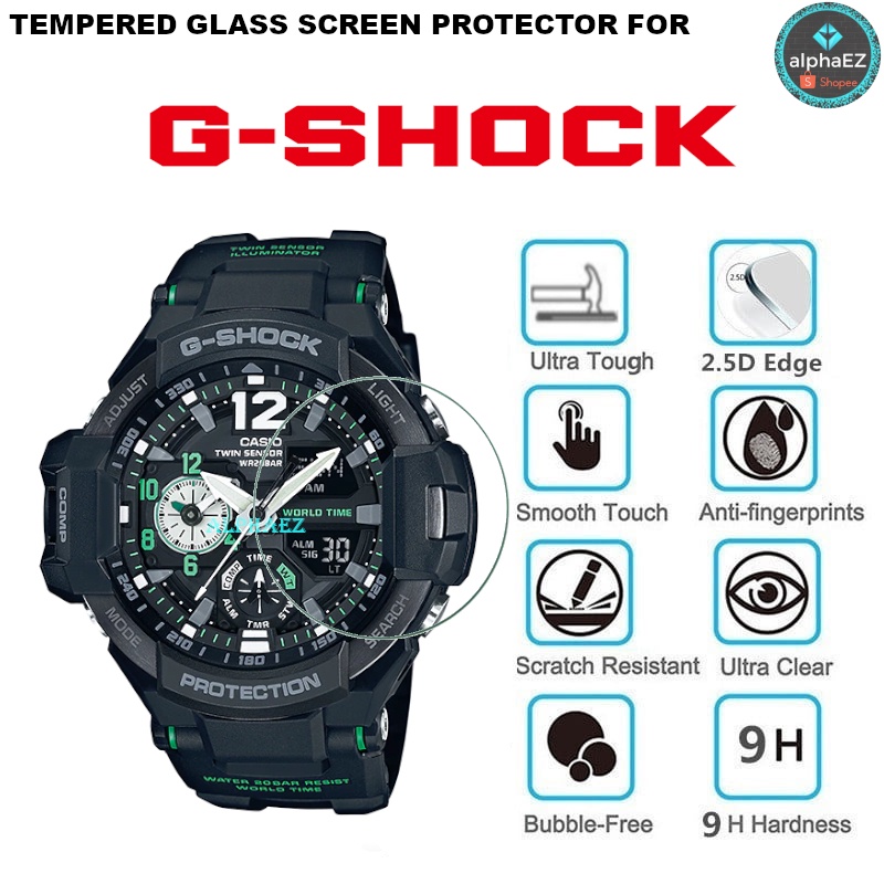 Casio G-Shock GA-1100-1A3 GRAVITYMASTER Series 9H ฟิล์มกระจกนิรภัยกันรอยหน้าจอ กันรอยขีดข่วน GA1100