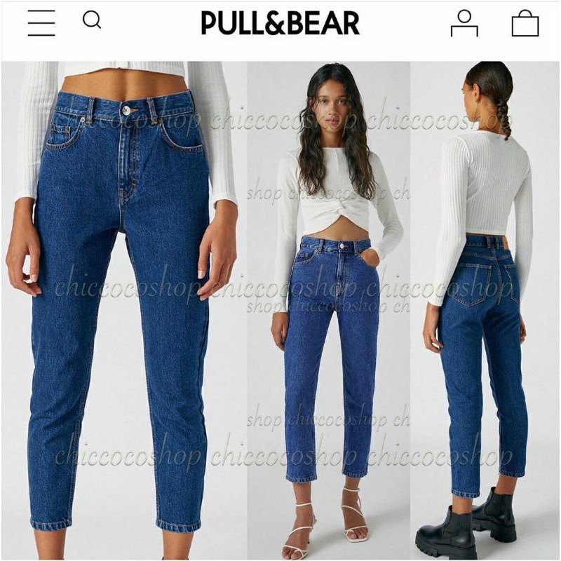 กางเกงยีนส์ Pull&Bear basic mom jeans 36eur มี 1 ตัวเท่านั้น ‼️
