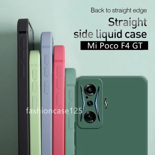 เคสโทรศัพท์มือถือ ซิลิโคนนิ่ม ขอบตรง ทรงสี่เหลี่ยม สีพื้น สําหรับ Xiaomi Poco F4 GT F3 GT