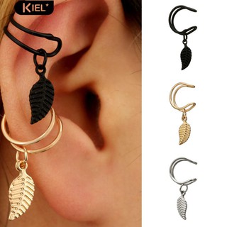 Kiel 1Pc พังค์ผู้หญิงไม่เจาะหู Cuff ใบ Charm จี้เครื่องประดับต่างหู