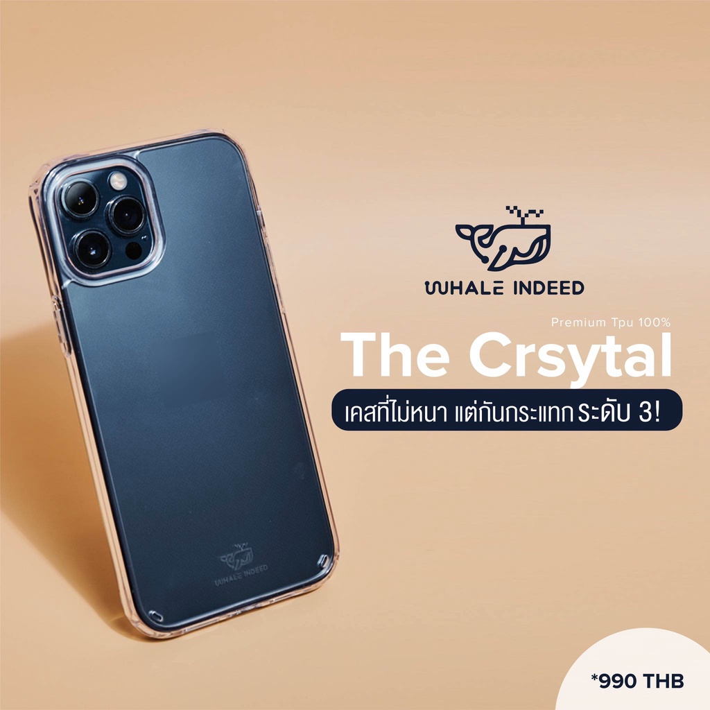 (รุ่นไม่กันรอยขีดข่วน)เคส The Crystal เคสใสใช้สำหรับ iPhone เคสใสกันกระแทก Premium