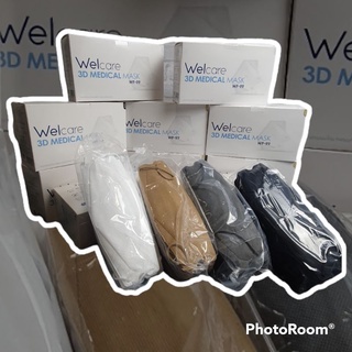 (พร้อมส่ง)หน้ากากอนามัยทางการแพทย์ 3D Welcare WF-99 สีขาว กล่อง50ชิ้น