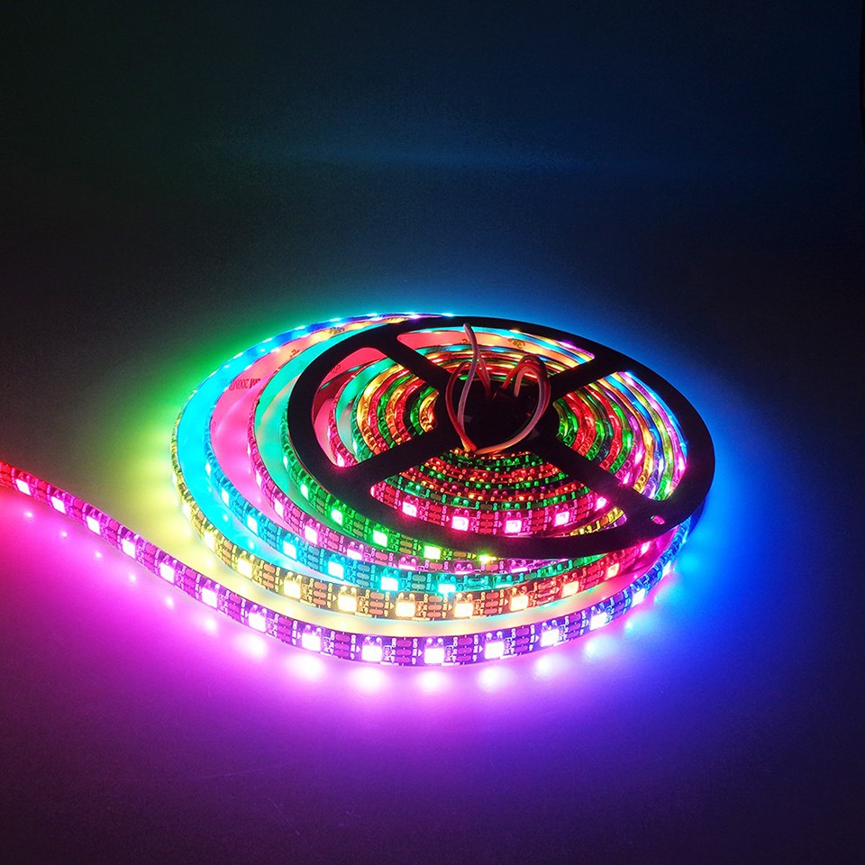 Ws2812b led Strip 1-5m 60 พิกเซล/leds/m สมาร์ท 5050 RGB led Strip light, PCB สีดํา/สีขาว,WS2812 IC;IP30/IP65/IP67 DC5V