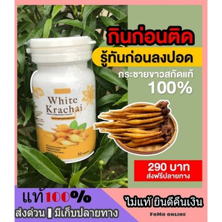 ส่งฟรี | ส่งไว | กระชายขาว KRACHAI KHAW กะชายขาว ขิง กระเทียม ขมิ้น พลูคาว กระปุก 30 แคปซูล Kerry