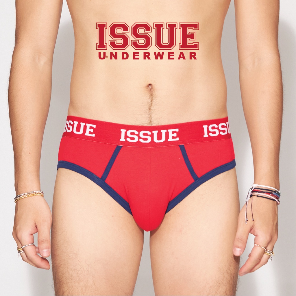 Exclusive ISSUE UNDERWEAR  Brief Fashion กางเกงชั้นในชาย สีแฟชั่น สีแดง