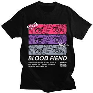 [100% Cotton] เสื้อยืดแขนสั้น พิมพ์ลายกราฟฟิค Chainsaw Man Power Blood Fiend สไตล์ฮาราจูกุ สตรีท สําหรับผู้ชาย และผู้หญิ