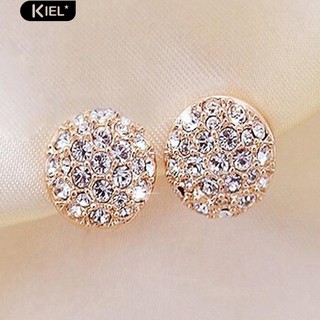 Kiel Circle Rhinestone ฝังเต็มรูปแบบ Ear Stud เครื่องประดับต่างหู Elegant Earrings