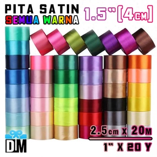 ริบบิ้นซาติน ของขวัญ ของขวัญ 1.5 นิ้ว = 1 1/2 นิ้ว = 4 ซม. สีขาว สีเทา สีเงิน สีดํา สีเบจ สีงาช้างเข้ม