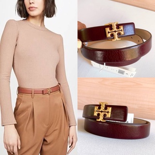 🎀 (สด-ผ่อน) เข็มขัดผู้หญิง 1 นิ้ว สีแดง FIG shop 84158 TORY BURCH  1" KIRA GLAZED LOGO BELT