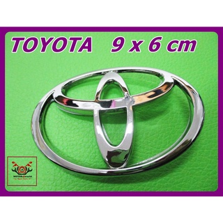 TOYOTA LOGO "CHROME" EMBLEM size 9x6 cm. // โลโก้ สัญลักษณ์ เครื่องหมาย TOYOTA โตโยต้า ชุบโครเมี่ยม สินค้าคุณภาพดี