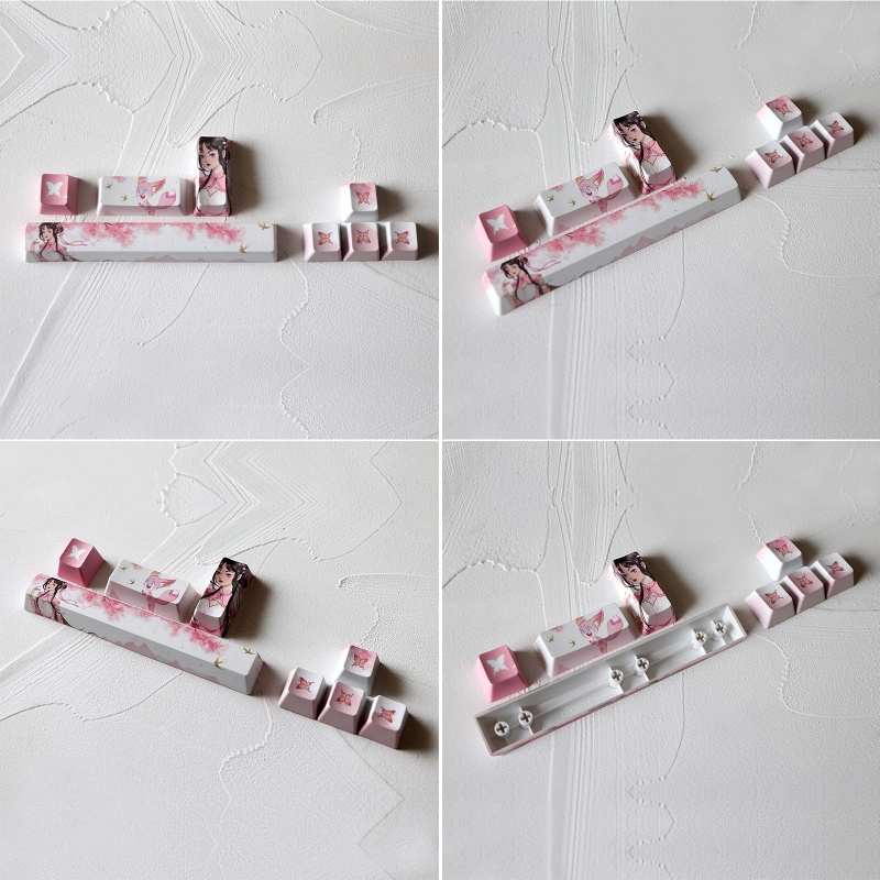 Ez PBT OEM ปุ่มกดคีย์บอร์ด ย้อมสี 5 ด้าน ทิศทาง 8 คีย์ ESC Enter 6.25U อุปกรณ์เสริม สําหรับคีย์บอร์ด Mechanical