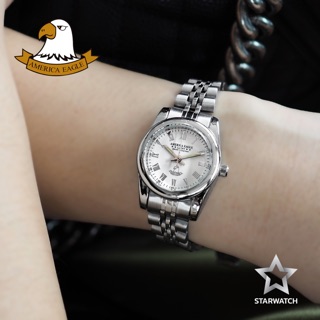 GRAND EAGLE Watch นาฬิกาข้อมือผู้หญิง กันน้ำ สายสแตนเลส รุ่น AE015L - Silver/White