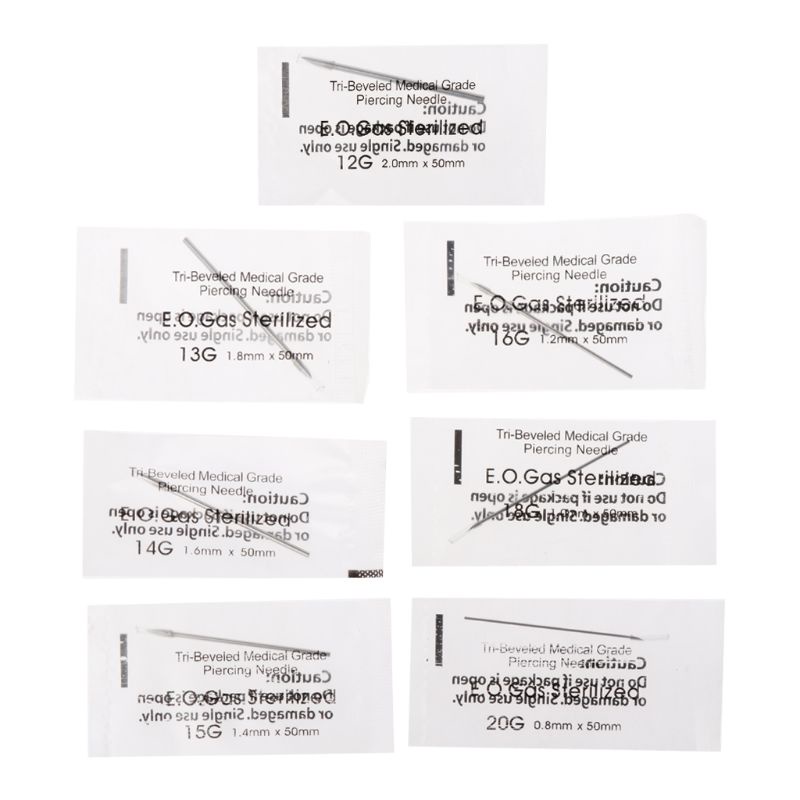 ซาน * 10ชิ้นสแตนเลสร่างกายเจาะเข็มขนาด12กรัม13กรัม14กรัม15กรัม16กรัม18กรัม20กรัม - รูปที่ 7