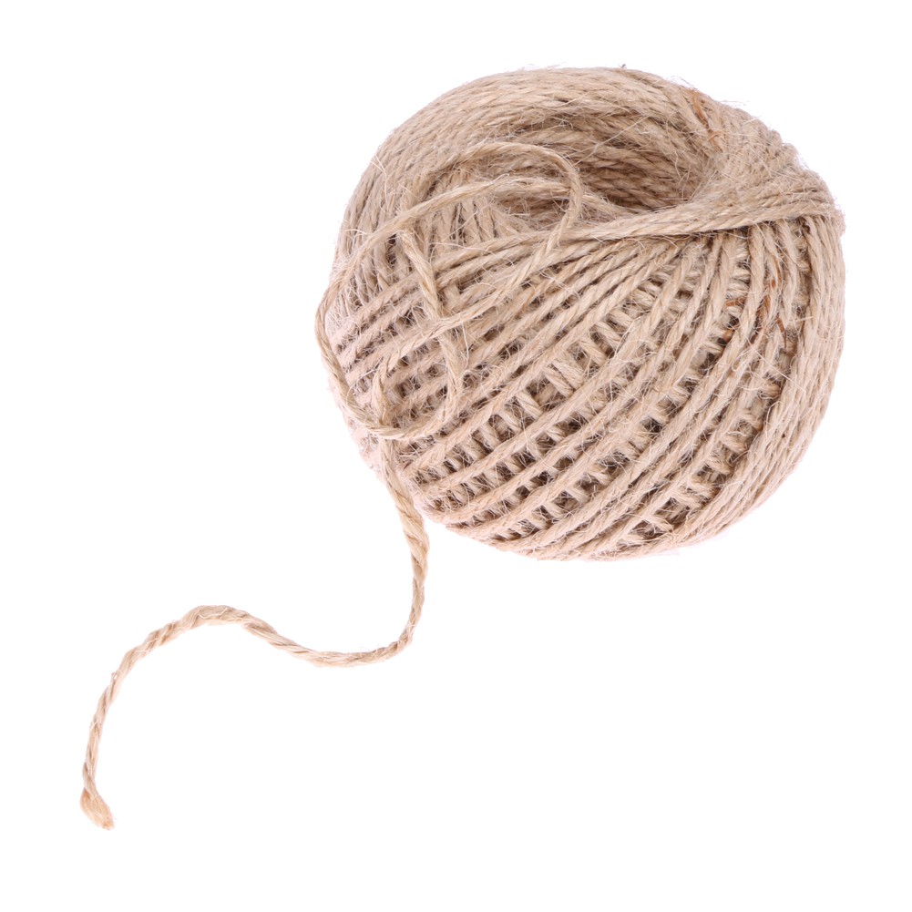 ACT 1Roll 50M Natural Burlap Hessian Jute Twine Cord Hemp Rope String ...