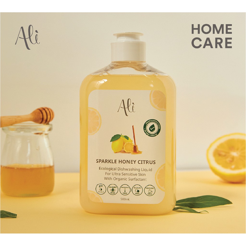 Sparkle Honey Citrus สปาร์คเกิ้ล ฮันนี่ ซีทรัส สบู่ล้างจานจากเลมอนไทย 500ml
