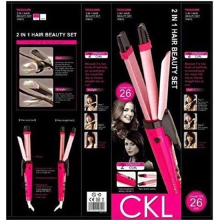 🌸เครื่องหนีบผมปรับความร้อนได้CKL 736 (สีชมพู)