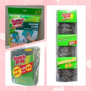 [พร้อมส่ง] Scotch Brite สก๊อตช์ไบรต์ สก็อตไบรท์ ผ้าฟองน้ำ ฝอยขัดหม้อ ฝอยสเตนเลส แผ่นใยขัด 6*9 นิ้ว