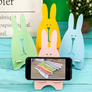 ที่วางโทรศัพท์ Rabbit Phone Holder ที่วางโทรศัพท์กระต่ายน่ารักไม้แบบพกพาขนาดเล็กสำหรับขาตั้งตั้งโต๊ะโทรศัพท์ ที่วางโทรศัพท์มือถือ