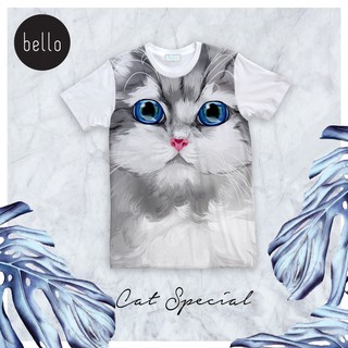 เสื้อยืดคอกลม ลาย cat special