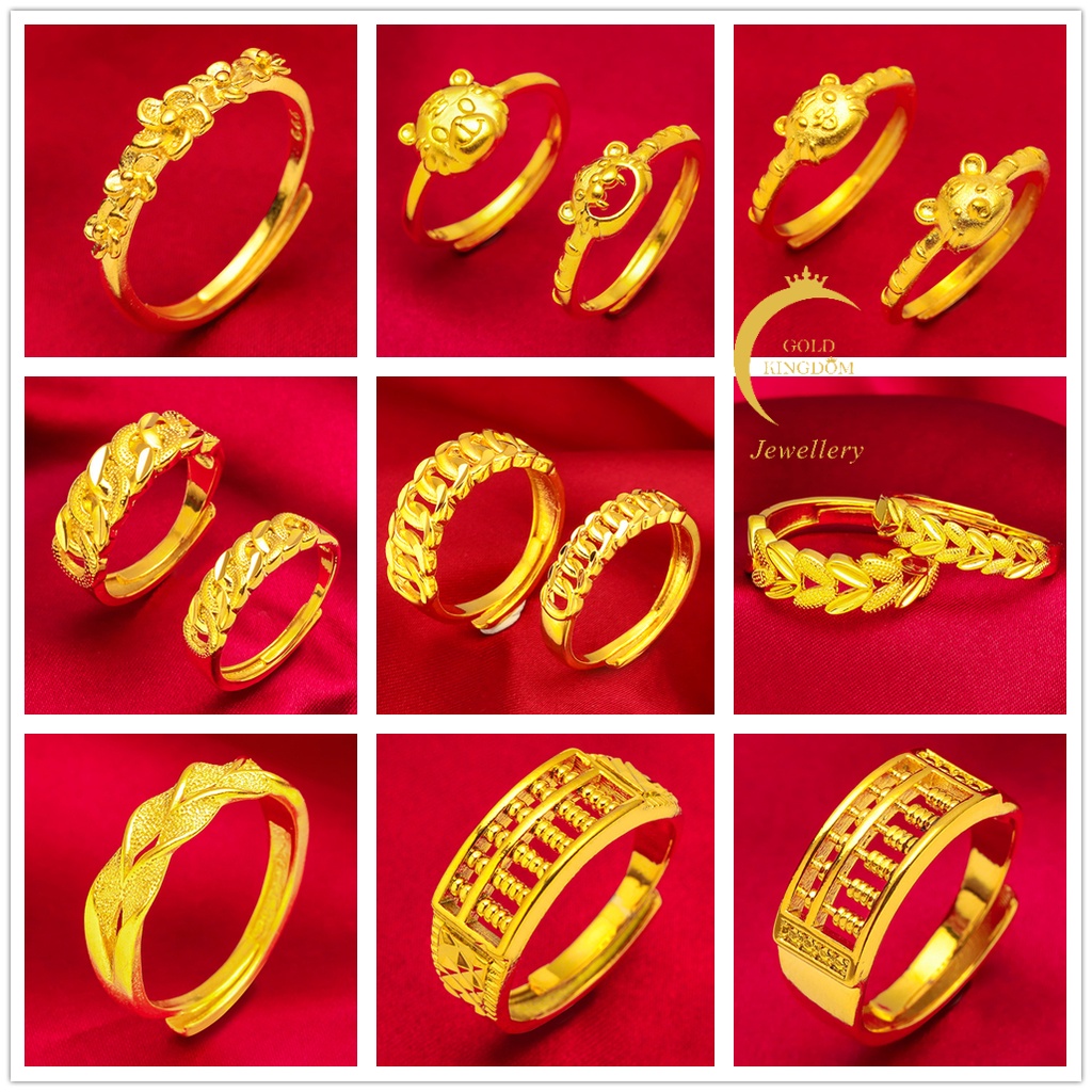 Goldkingdom แหวนชุบทอง 24k รูปเสือ 50 แบบ ปรับได้ สไตล์เกาหลี เครื่องประดับแฟชั่น สําหรับผู้หญิง