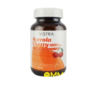 VISTRA ACEROLA CHERRY 1000MG. วิสทร้า อะเซโรล่า เชอร์รี่ 100 เม็ด/ขวด