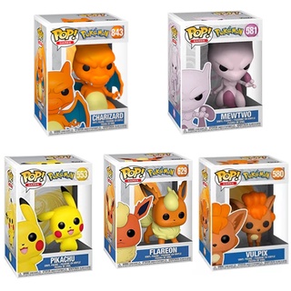 Funko Pop! 《Pokemon》โมเดลฟิกเกอร์ Pokemon Charizard Pikachu Mewtwo Vulpix Flareon ของเล่นสําหรับเด็ก