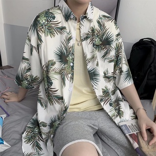 เสื้อเชิ้ตฮาวาย เสื้อHawaiiสไตล์เกาหลี เสื้อเชิ้ตแขนสั้นเสื้อสงกรานต์ ใส่ได้ทั้งชาย-หญิง Hawaii 100 แบบ รุ่น 1114