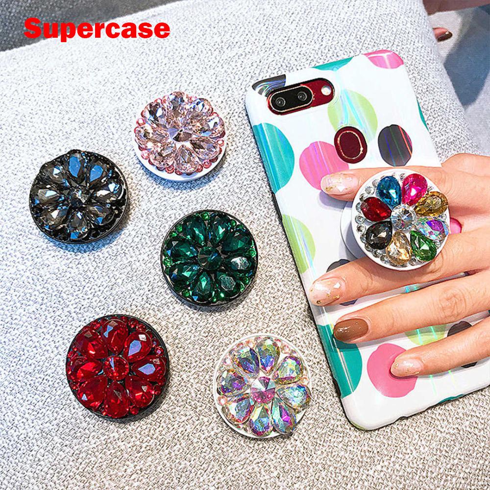 แหวนนิ้วมือประดับเพชรสำหรับ iPhone Samsung Diamond Bling Phone Holder