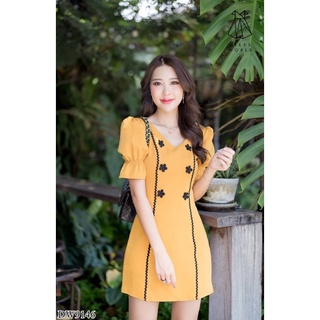 💜💜 พร้อมส่ง Minidress เดรสน่ารักมาก สีสันสดใส เดรสใส่ทำงานใส่ไปคาเฟ่ก็ได้ งานป้าย Dress world