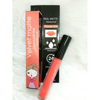 Velvet Matte Lipstict soft matta เบอร์ 13/4 1 แท่ง ลิปแมทเนื้อกำมะหยี่ ติดทน กันน้ำ จูบไม่หลุด