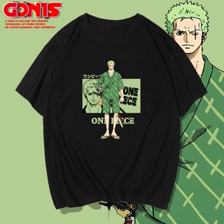 【🔥🔥】เสื้อยืดแขนสั้น พิมพ์ลายการ์ตูนอนิเมะ One Piece Zoro ทรงหลวม ขนาดใหญ่ สําหรับผู้ชาย และผู้หญิง