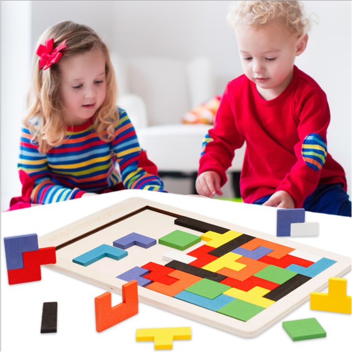 ตัวต่อ Russian Block จิ๊กซอ ตัวต่อไม้เสริมสร้างพัฒนาการสำหรับเด็กสีสวยงาม พร้อมส่งด่วนในไทย