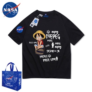 NASA เว็บไซต์อย่างเป็นทางการร่วม One Piece ผ้าฝ้ายเสื้อยืดผู้ชายฤดูร้อนแบรนด์ Wang Yibo วรรคเดียวกันคู่หลวมแขนสั้นผู้หญิ