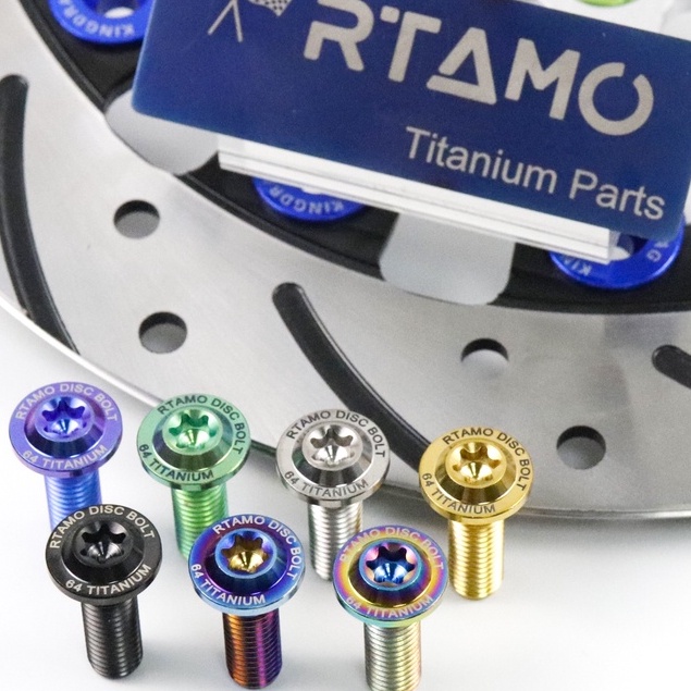 RTAMO ไทเทเนียม Gr5 Xmax น็อตจานดิส ไม่มีบ่า M8x25 Xmax Rear Brake Disc Bolt (5PCS )