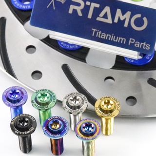 RTAMO ไทเทเนียม Gr5 น็อตจานดิส ไม่มีบ่า M8x25 Sold By 5PCS Honda Yamaha Original