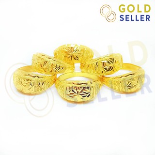 Goldseller แหวนทอง หัวโปร่ง น้ำหนักครึ่งสลึง คละลาย ทองคำแท้ 96.5%