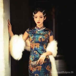 กี่เพ้า สาวใหม่สไตล์จีนยาวแฟชั่น cheongsam ปีใหม่ จีน  China new Year 旗袍 cosplay