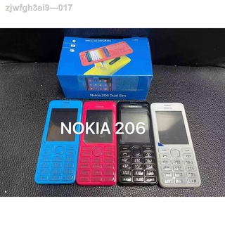 📱โทรศัพท์มือถือNOKIAรุ่น206 dual sim classic mobile phone full set*4สีพร้อมส่ง