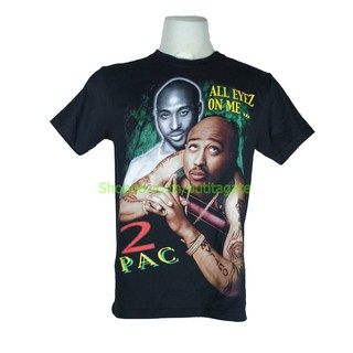 เสื้อยืดผ้าฝ้ายพรีเมี่ยมเสื้อวง 2Pac Tupac เสื้อไซส์ยุโรป ทูพัค ชาเคอร์ PTA86 เสื้อยืดแฟชั่นวงดนตรี