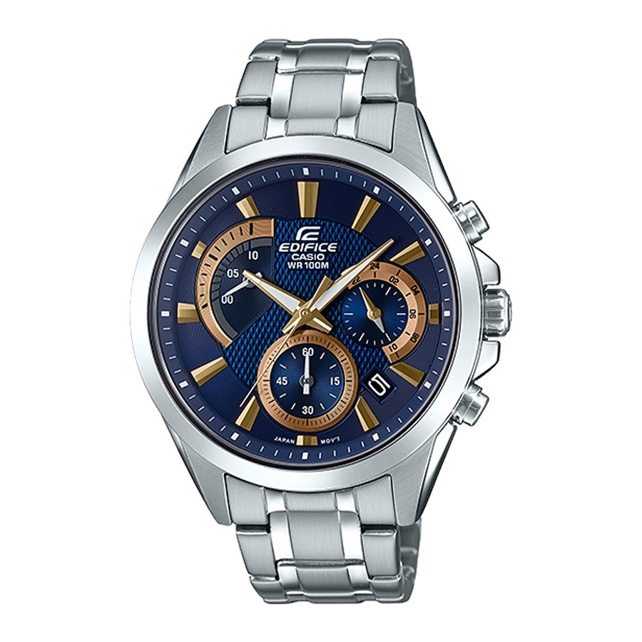 Casio Edifice นาฬิกาข้อมือผู้ชาย สายสแตนเลส  รุ่น  EFV-580,EFV-580D,EFV-580D-2A,EFV-580D-2AV - สีน้ำเงิน