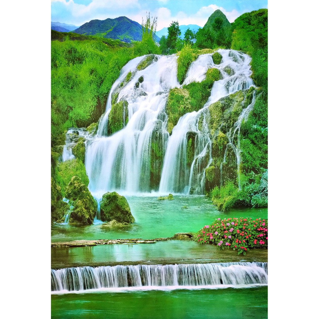 โปสเตอร์ รูปถ่าย น้ำตก วิว ธรรมชาติ ภาพมงคล เสริมฮวงจุ้ย Landscapes Nature POSTER 23”x34” Inch Water