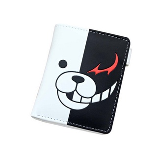 กระเป๋าสตางค์ ใบสั้น พิมพ์ลายการ์ตูนอนิเมะ Monokuma Danganronpa Naegi Makoto Enoshima Junko แบบพับได้