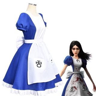 Zhomecos Game Alice Madness Returns Cosplay Costume Alice Maid Dress Costume Cosplay Halloween Carnival Costumes