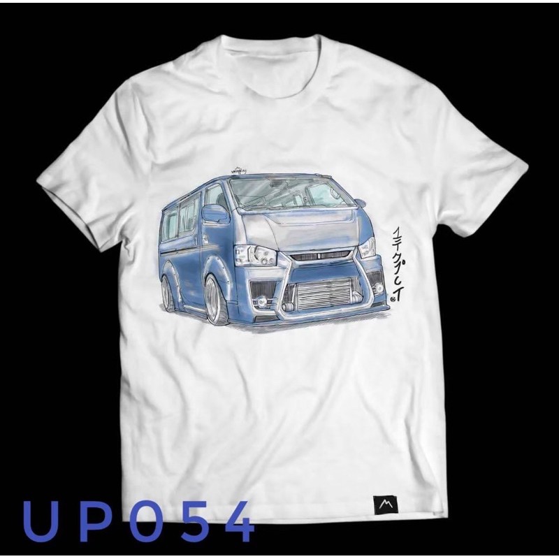 ผ้าฝ้าย 100%เสื้อยืดลายรถตู้ (up054)S-3XL