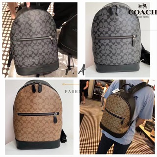 F.A ว่าแท้100% COACH 78756 ของแท้จากอเมริกากระเป๋าเป้สะพายหลังผู้ชาย PVC + หนัง / เป้หลังเที่ยว  กระเป๋าเป้